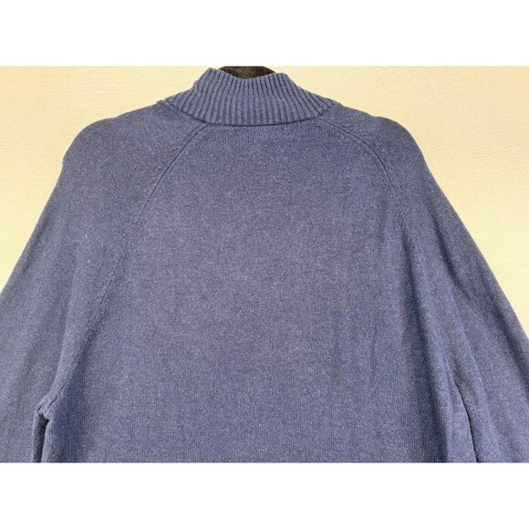 Banana Republic Mens Knit 1/4 Button-Up Sweater XL Navy Blue - Picture 11 of 11
